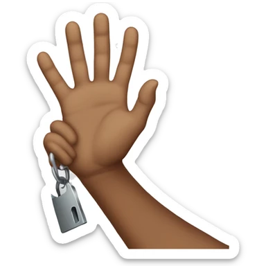 Mano sosteniendo una llave sticker