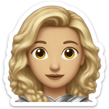 bird knight long brown hair golden eyes tan skin woman sticker