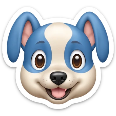 Bluey character, blue cartoon dog with rounded ears and happy expression sticker