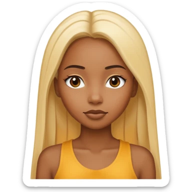 Black girl with long straight blonde hair sticker