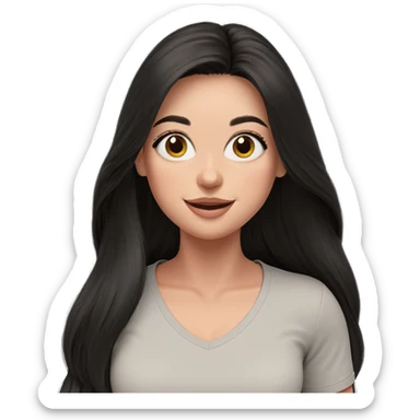 smiling girl with long hair sticker