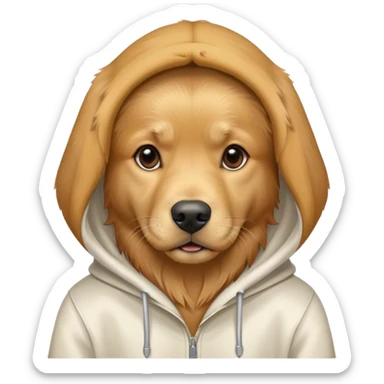 Golden retriever with a hoodie  sticker