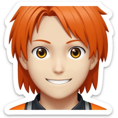 Makima from Chainsaw Man, slightly tilted head, mysterious smile sticker