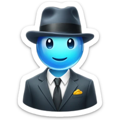 droplet wearing a suit sticker