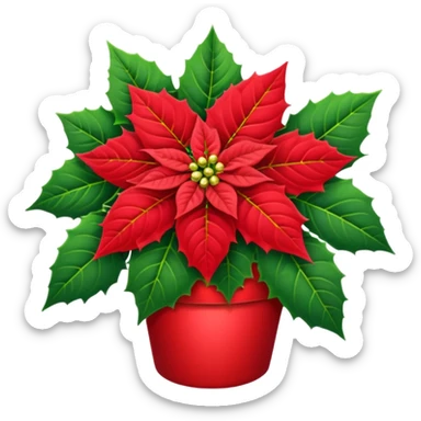 christmas   Poinsettia icon sticker