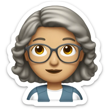 Mujer de unos 70 años pelo muy corto casi rapada liso blanco  sticker
