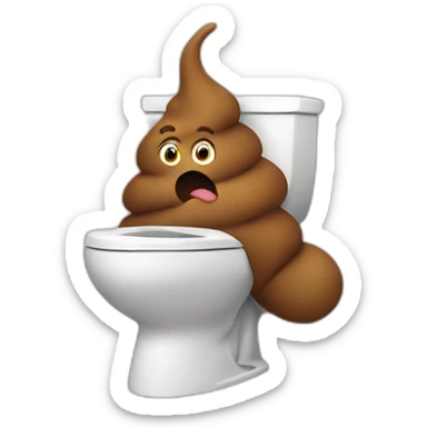 Poop in a toilet sticker