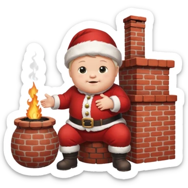 baby santa with chimney sticker