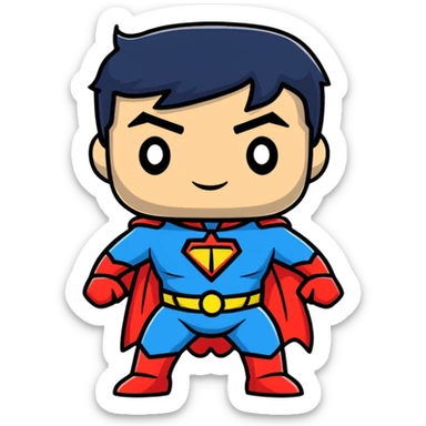 superhero funko pop style cartoonish sticker sticker