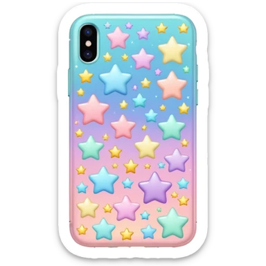 Colorful shiny pastel iPhone with cute bright light whitish pastel stars on it  sticker