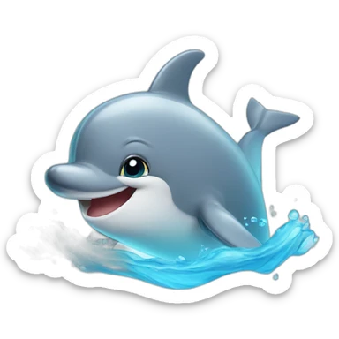 Cute little Smiling Dolphin sticker