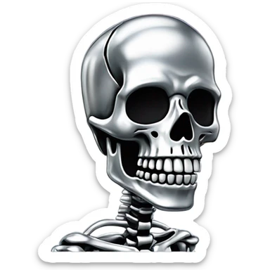 Skeleton Made out of chrome ￼￼ sticker
