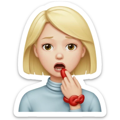 Blonde choking self sticker