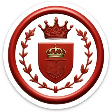 king wax seal red circle sticker