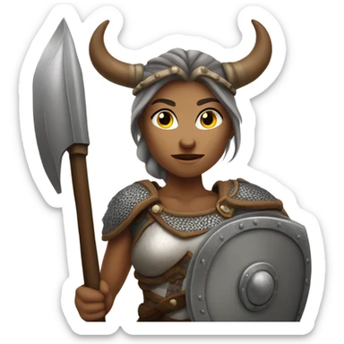 Female Viking warrior from old times taking a test  sticker
