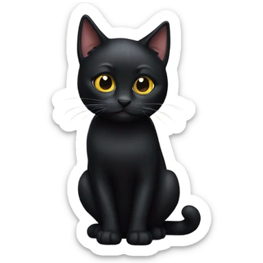 Black cat sticker