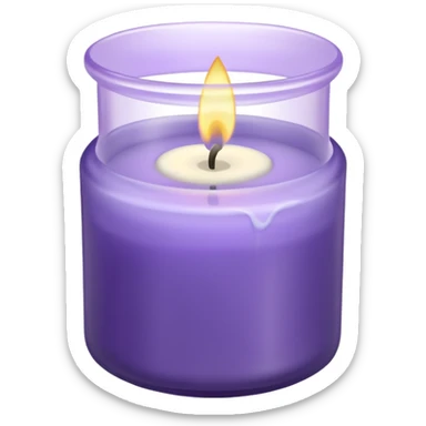 Lavender candle – purple wax in frosted glass jar with lavender flower inside sticker