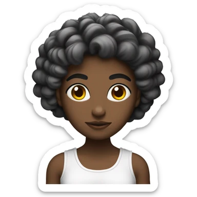 Uma menina de cabelo liso preto Branca mexendo celular sticker