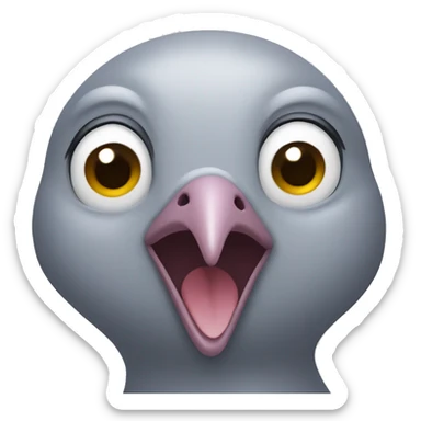 pigeon face with big smile sticker