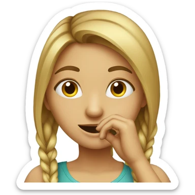 Girl picking nose  sticker