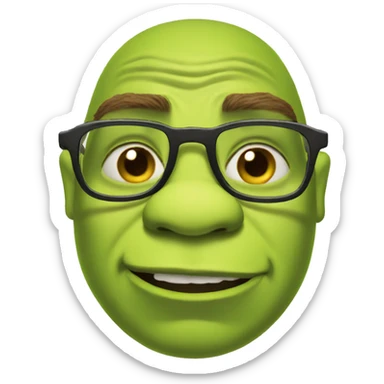 Shrek wearing glasses  sticker
