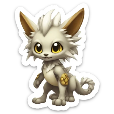 Anthro chibi kawaii Vernid-WickerBeast-Protogen-Primagen-Fakémon Full Body sticker