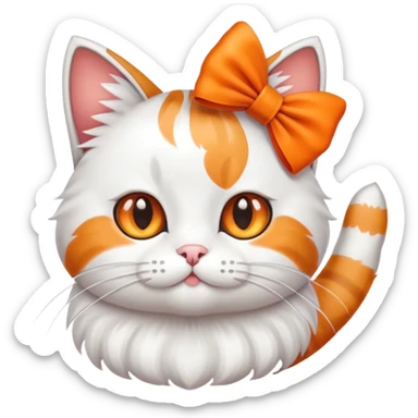 Cat with a bow on its head  sticker