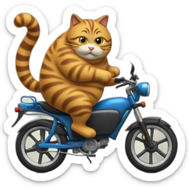 Fat-cat-riding-a-bike sticker