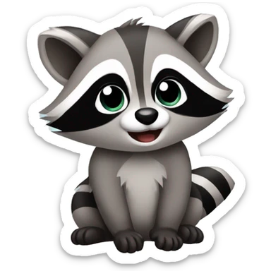Cute raccoon  sticker