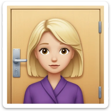 Blonde Girl closed in doors sticker