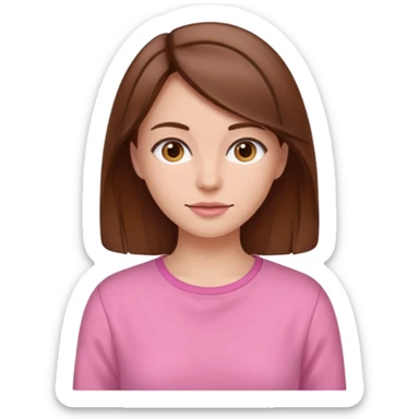 woman casual pink cloth brown hair  sticker