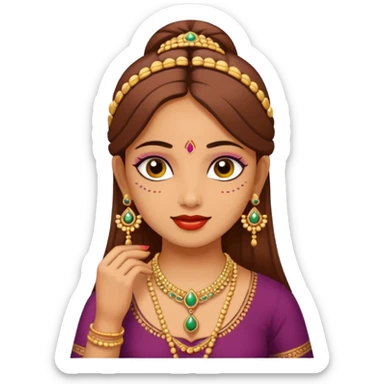 A sanskari girl with bindi and necklace sticker
