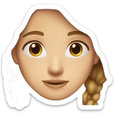 middle haired women light brown hair with light brown cap blue eyes  sticker