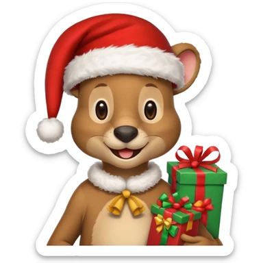 Kangaroo Claus sticker