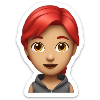 girl whith red hear sticker