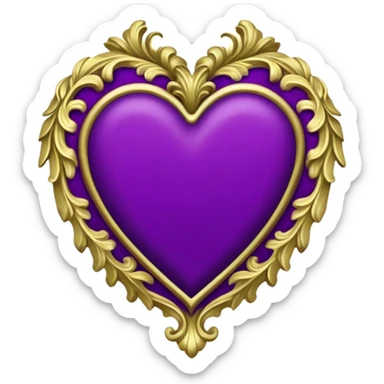rococo regency purple heart sticker