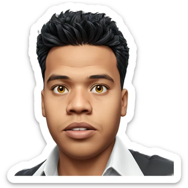 realistic male portrait with shirt sticker