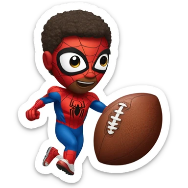 Spider-man playing football sticker