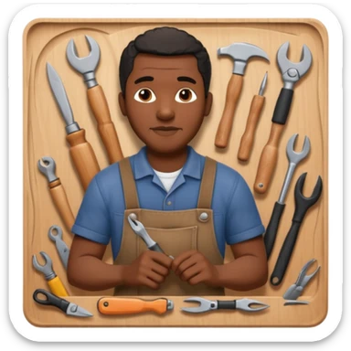 Wood Carving Craftsman black man sticker