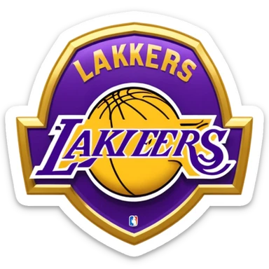 Los Angeles Lakers Badge 3D and Glitch effect sticker