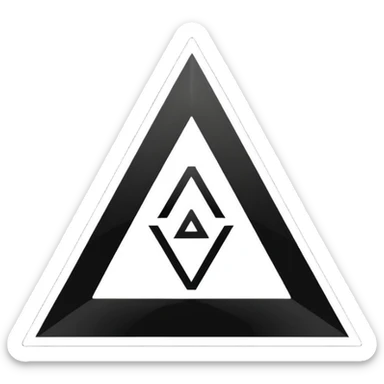 minimalist earth alchemy symbol bold inverted triangle horizontal line at top monochrome clear recognizable emoji sticker