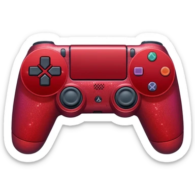 red ombre PlayStation console with glitter sticker