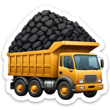 black truck with coal ore sticker