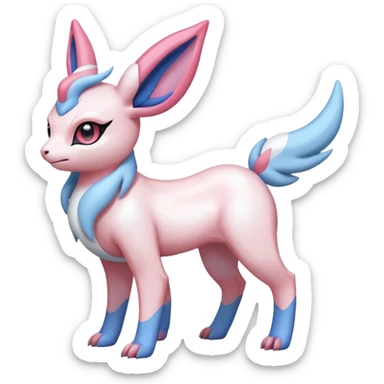 Absol-Lumineon-Sylveon-Amauara-Fakémon-hybrid-creature (full body)  sticker