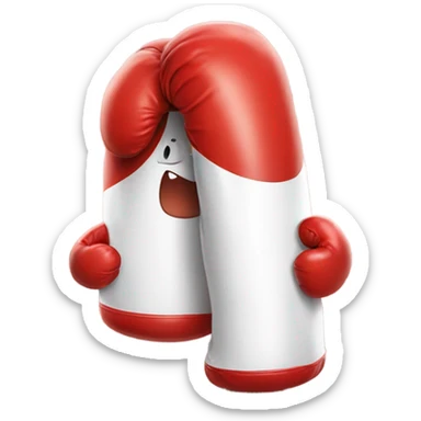 Hotdog with boxing gloves sticker
