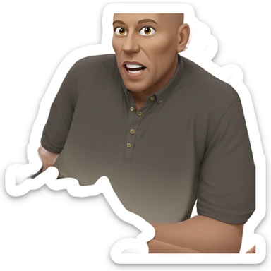 bald boys having fun together sticker