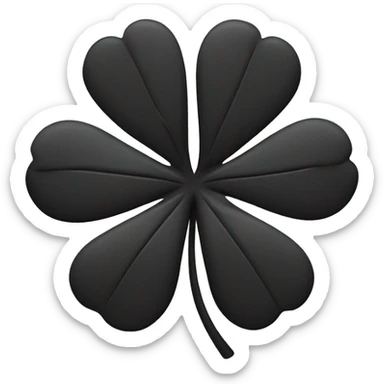 black 5 leaf clover sticker