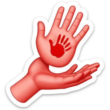 peach emoji with red hand print like a spankinging simple post spanking red mark  sticker