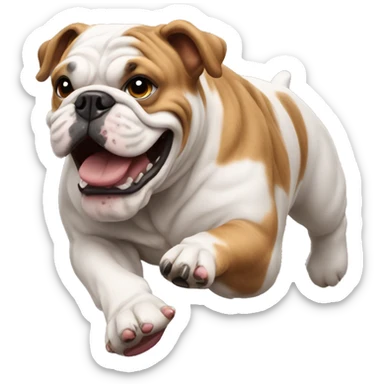 English bulldog running sticker