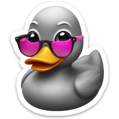 rubber duck with pink sunglasses sticker